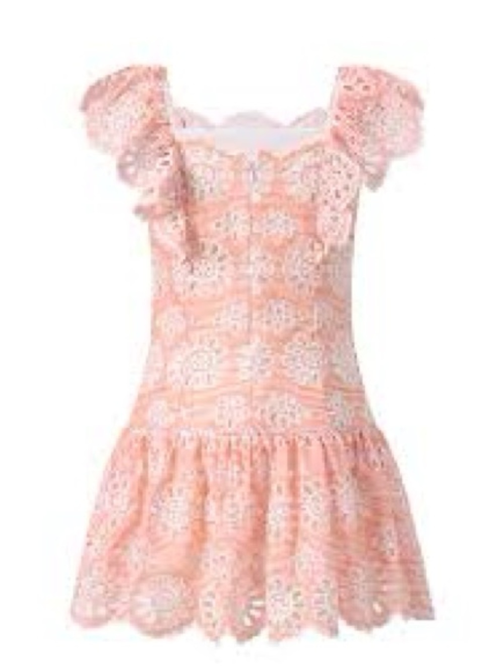 Marlo Harley Embroidered Mini Dress peach striped size 13/14 NWT